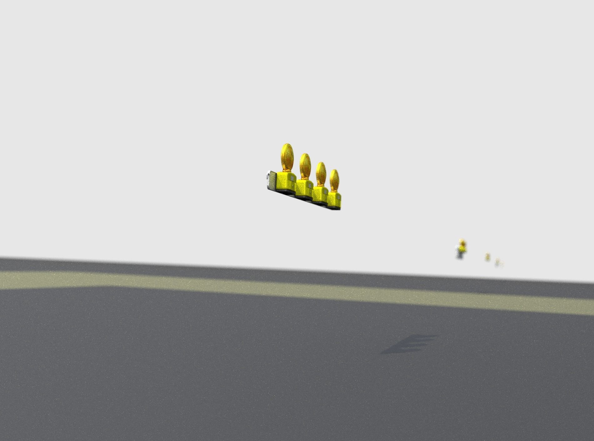 Construction Barrier 6 with animated lights 600-31 100x1200mm Low-poly 3D model_16