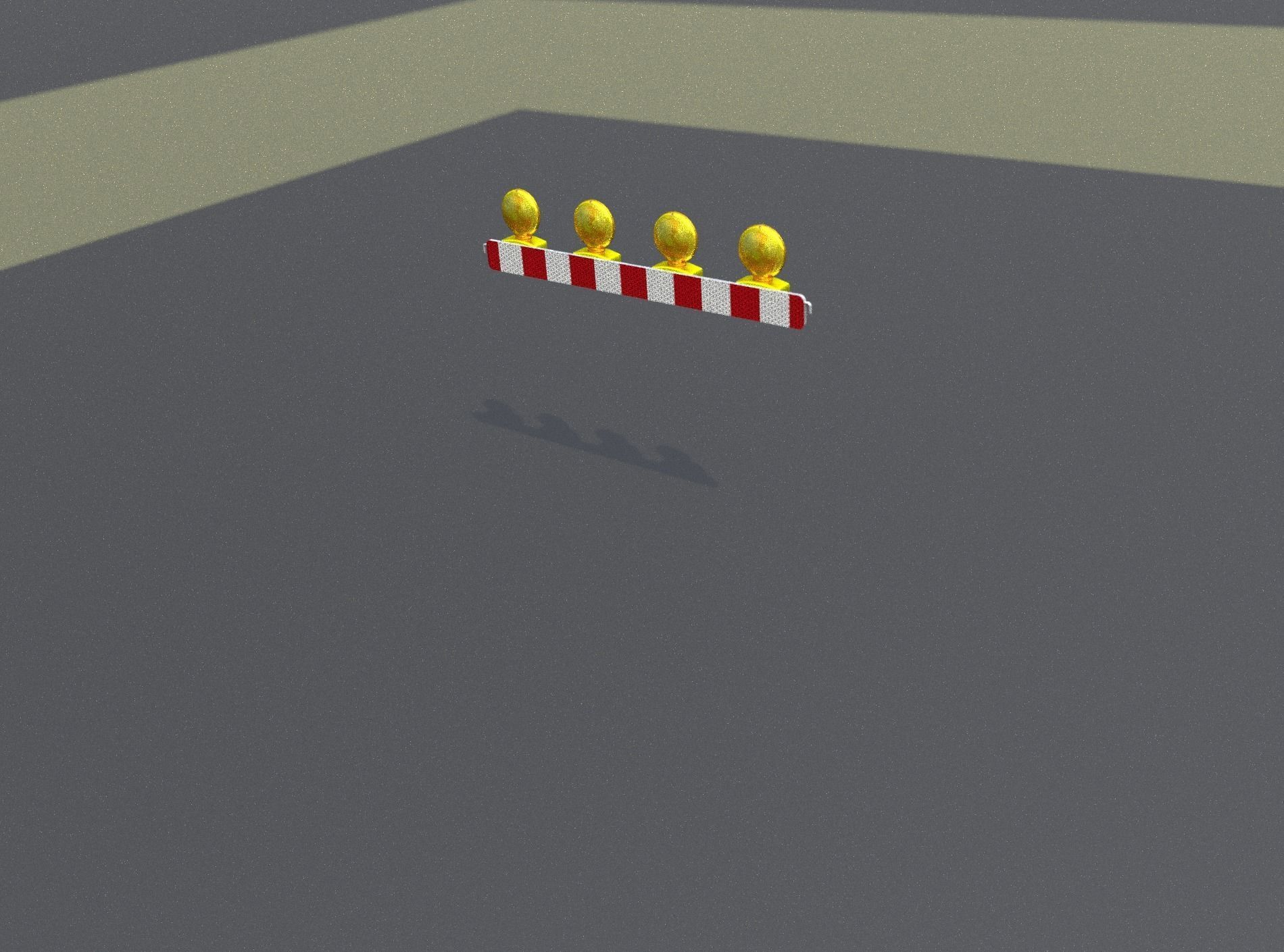 Construction Barrier 6 with animated lights 600-31 100x1200mm Low-poly 3D model_8