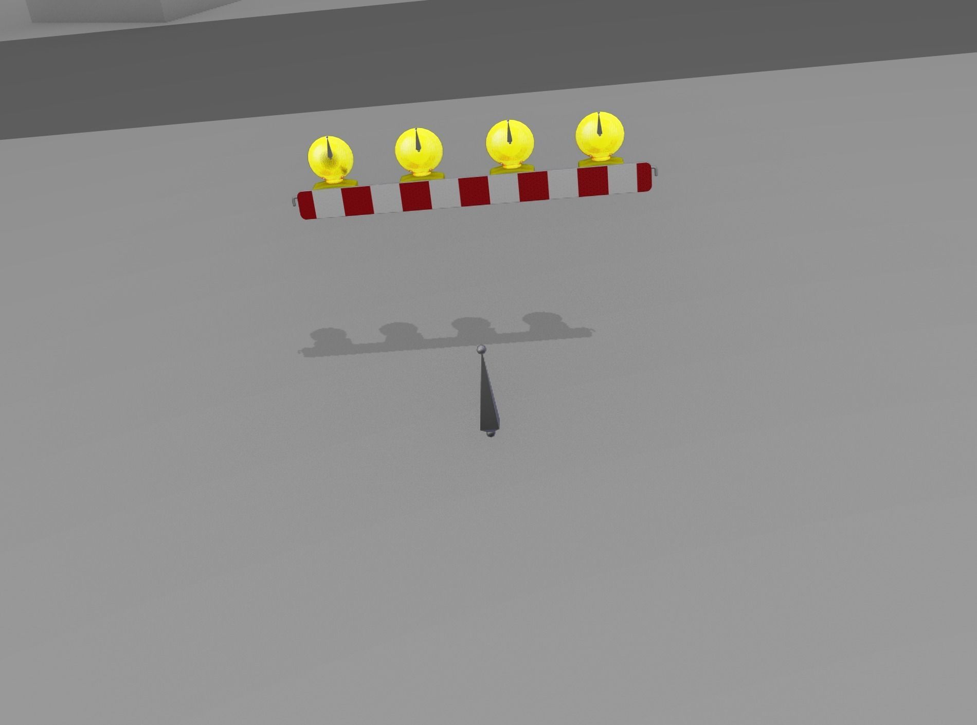 Construction Barrier 6 with animated lights 600-31 100x1200mm Low-poly 3D model_47