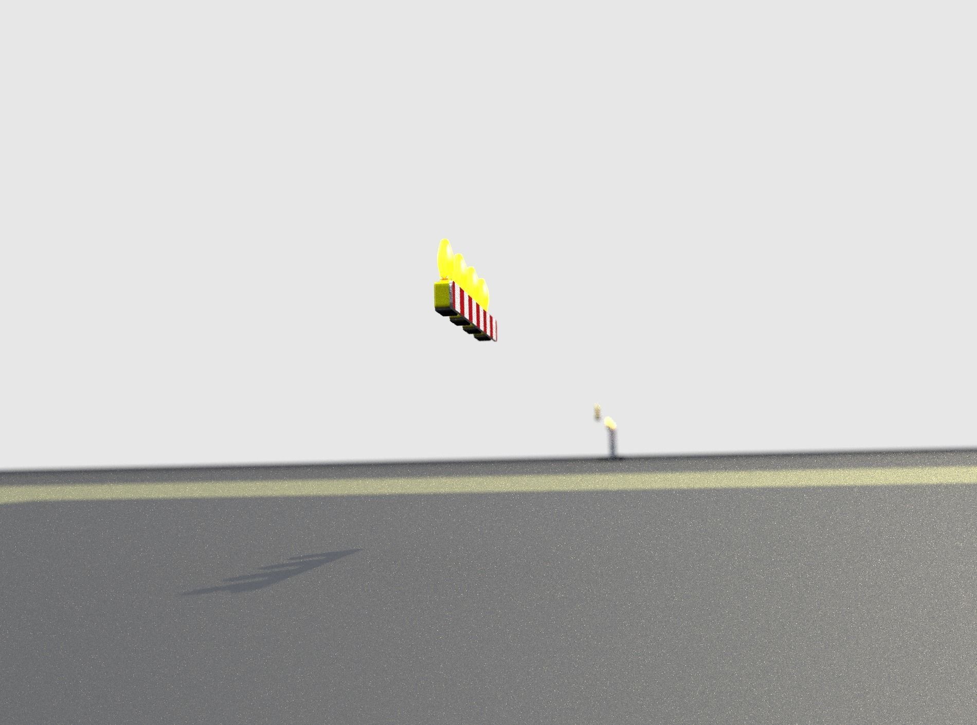 Construction Barrier 6 with animated lights 600-31 100x1200mm Low-poly 3D model_36