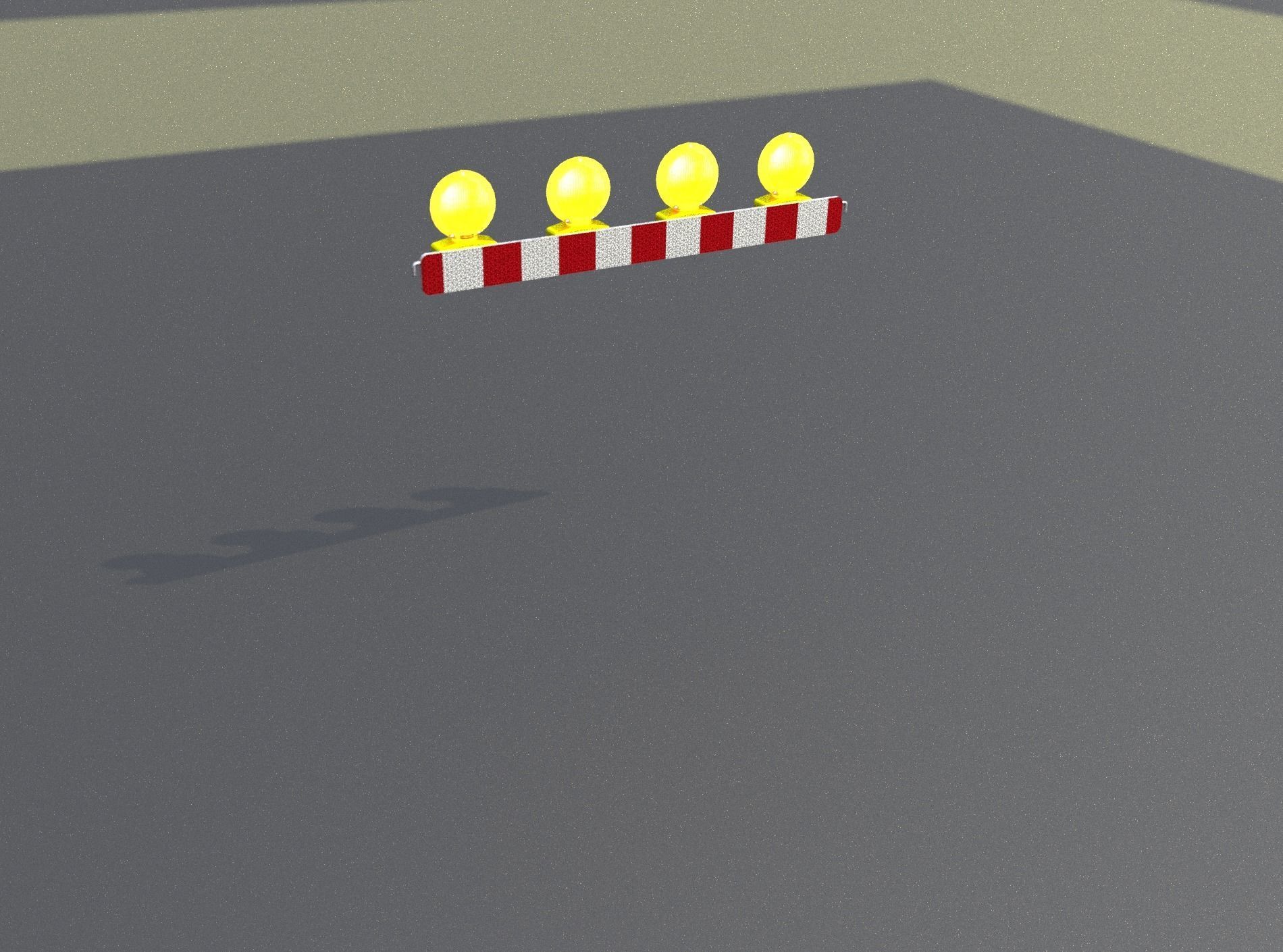 Construction Barrier 6 with animated lights 600-31 100x1200mm Low-poly 3D model_44