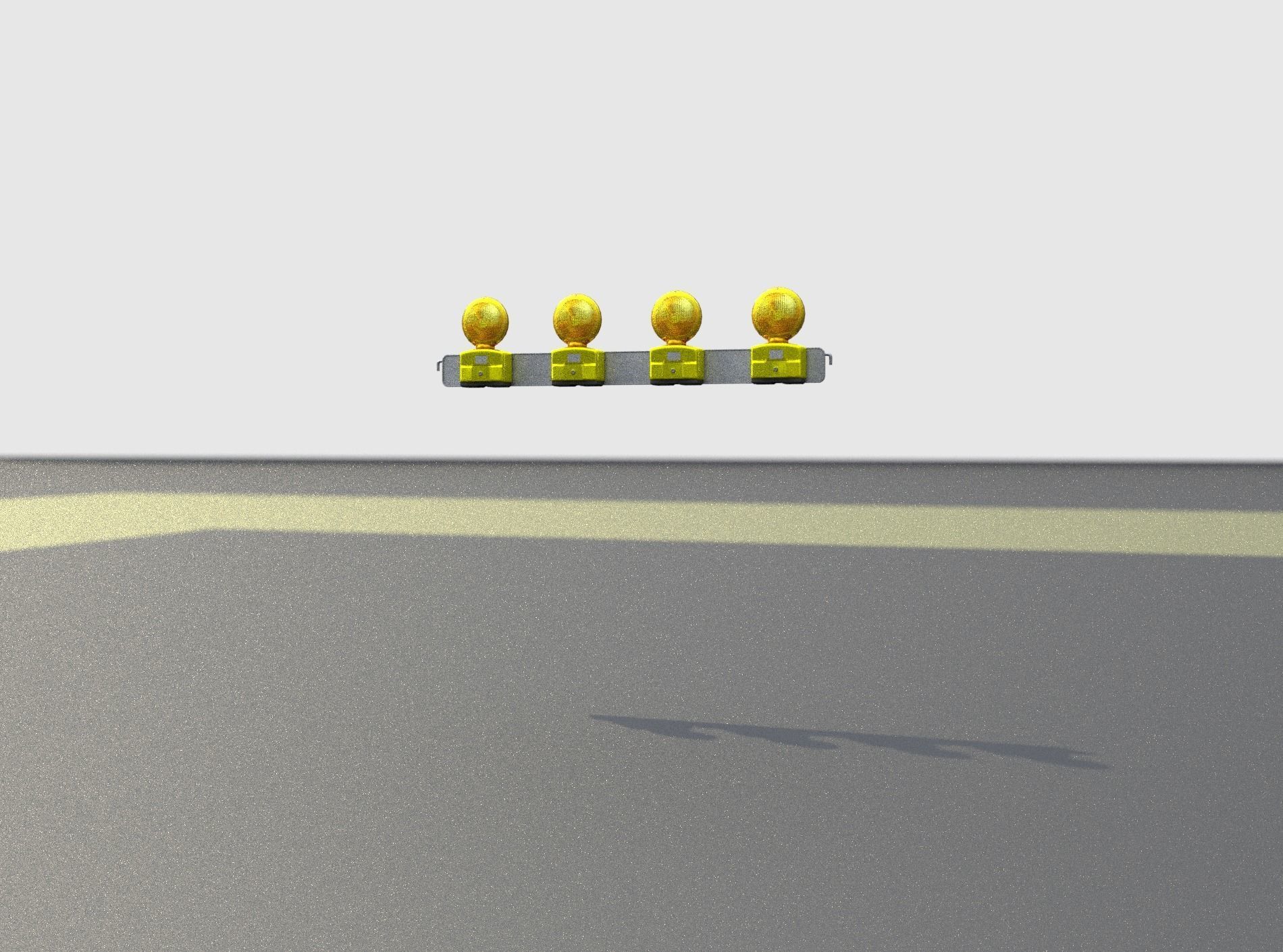 Construction Barrier 6 with animated lights 600-31 100x1200mm Low-poly 3D model_28