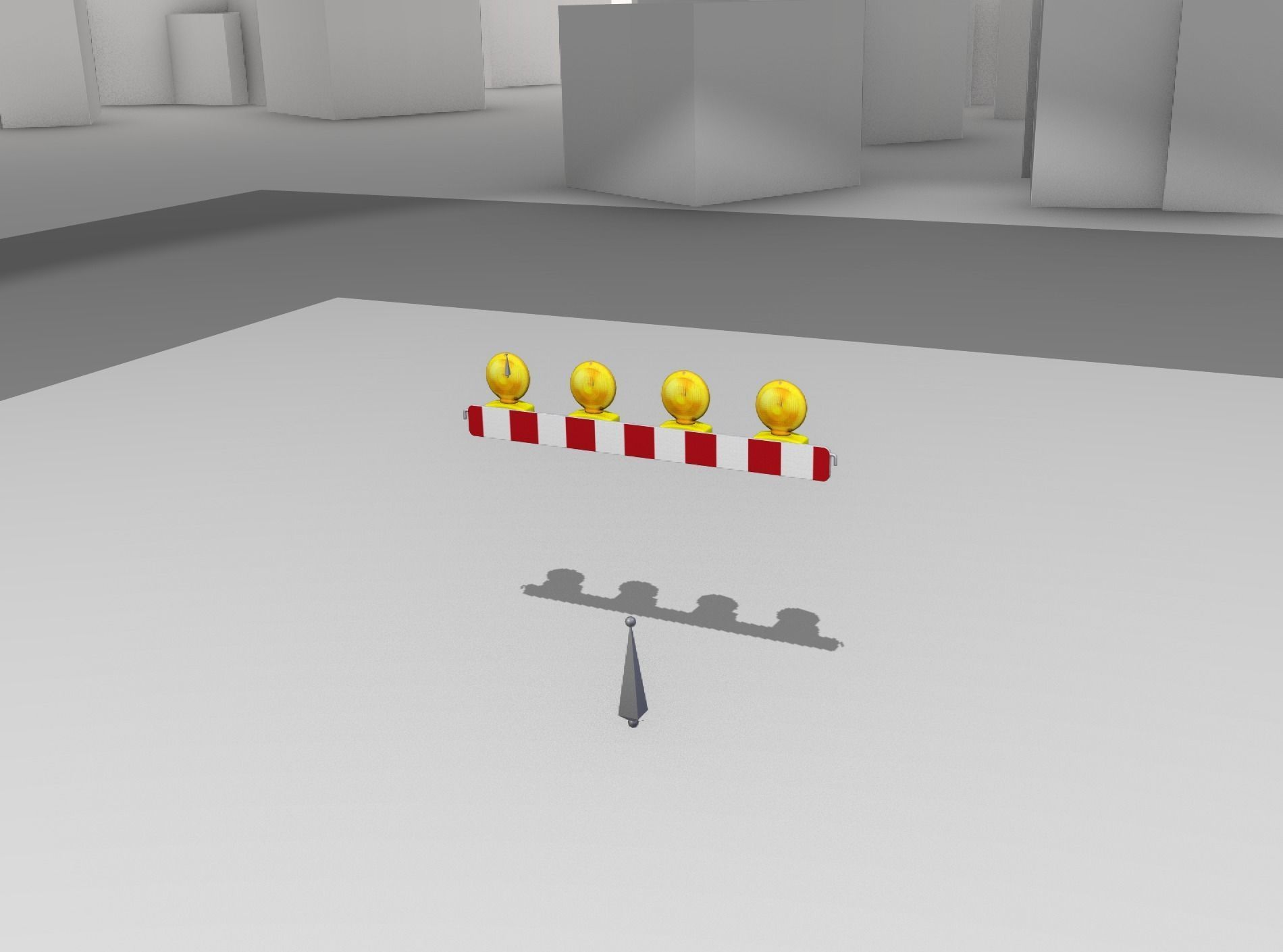 Construction Barrier 6 with animated lights 600-31 100x1200mm Low-poly 3D model_7