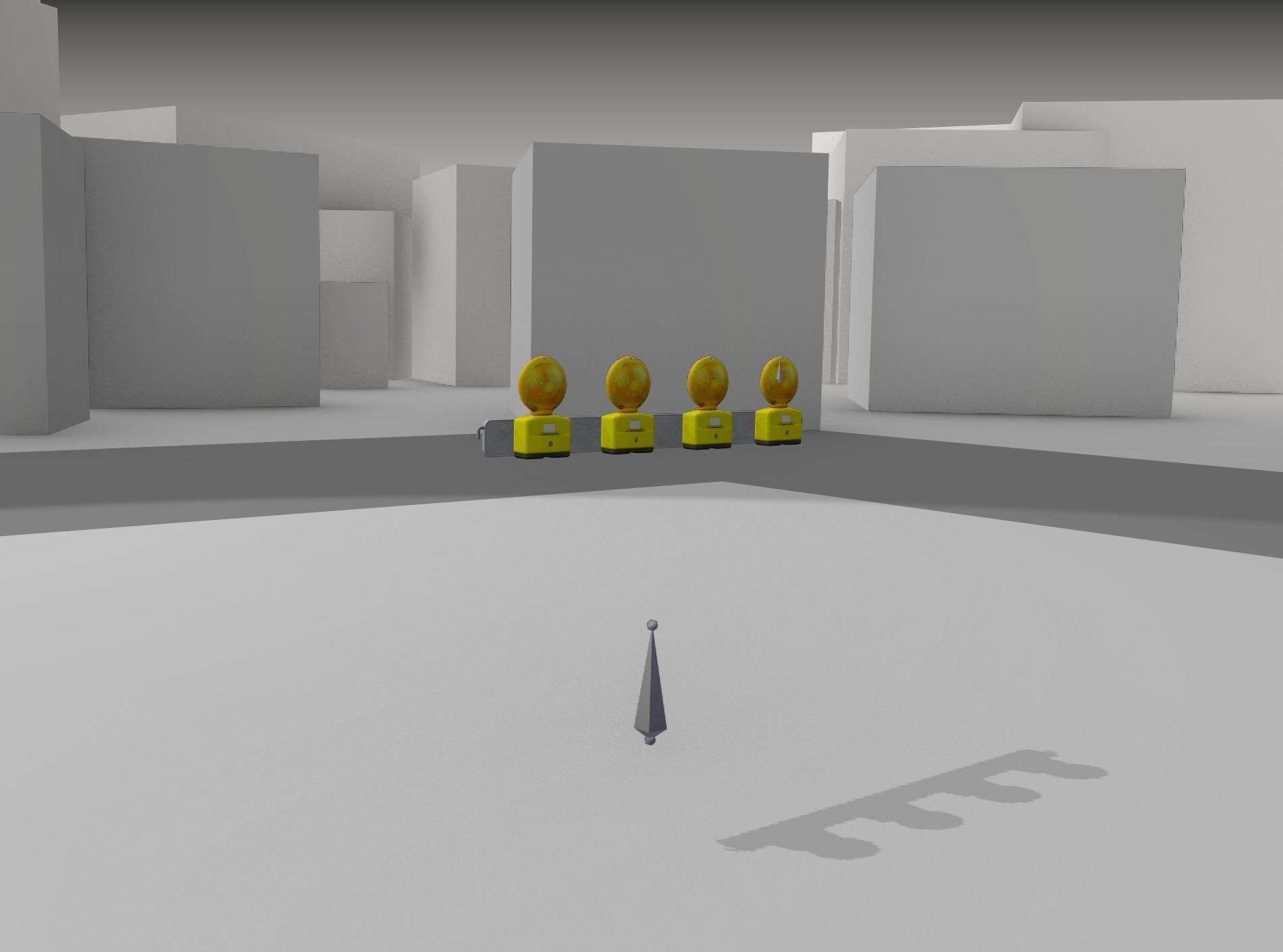 Construction Barrier 6 with animated lights 600-31 100x1200mm Low-poly 3D model_21