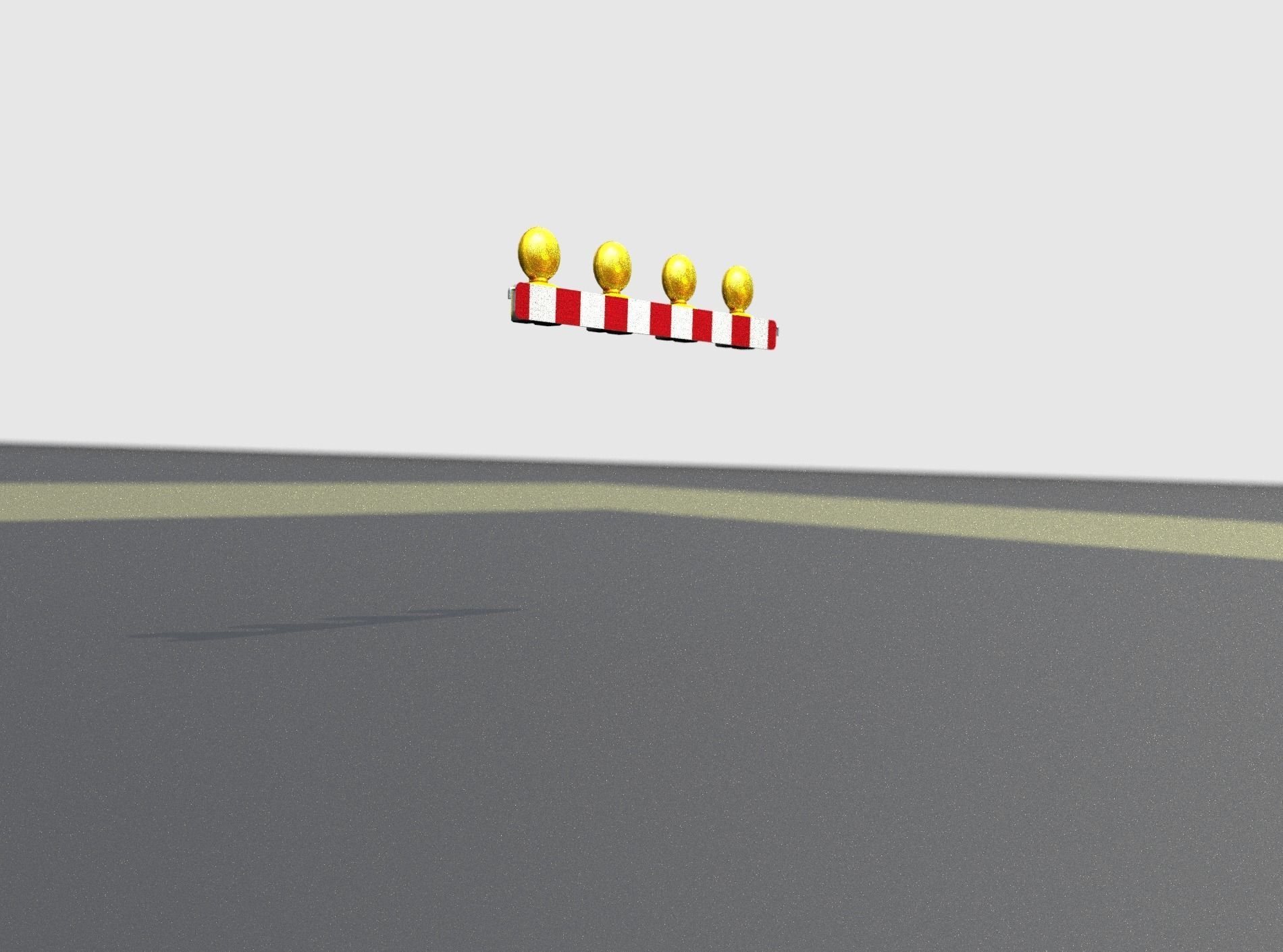 Construction Barrier 6 with animated lights 600-31 100x1200mm Low-poly 3D model_42