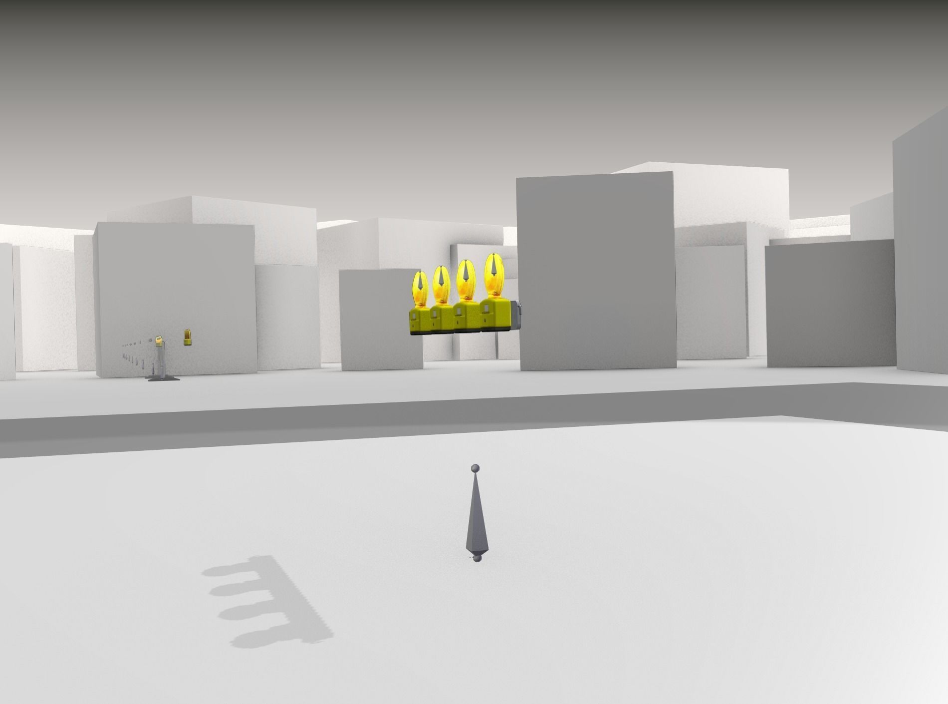 Construction Barrier 6 with animated lights 600-31 100x1200mm Low-poly 3D model_33