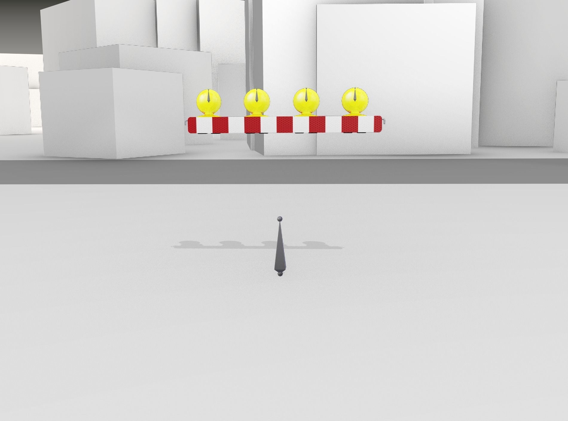 Construction Barrier 6 with animated lights 600-31 100x1200mm Low-poly 3D model_3