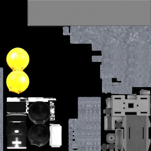 Construction Barrier 6 with animated lights 600-31 100x1200mm Low-poly 3D model_53