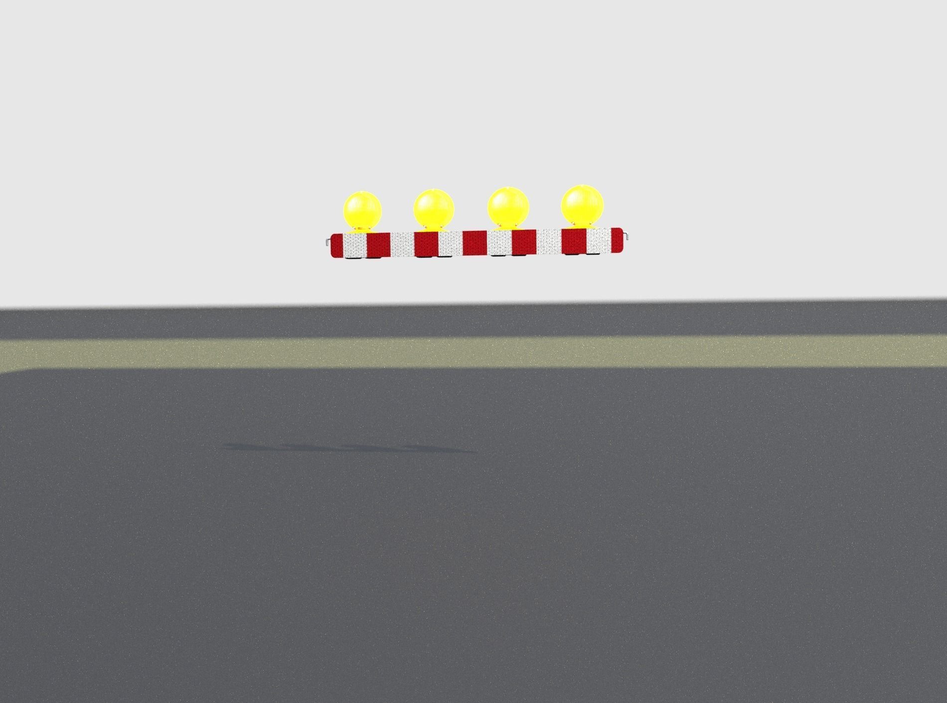 Construction Barrier 6 with animated lights 600-31 100x1200mm Low-poly 3D model_4