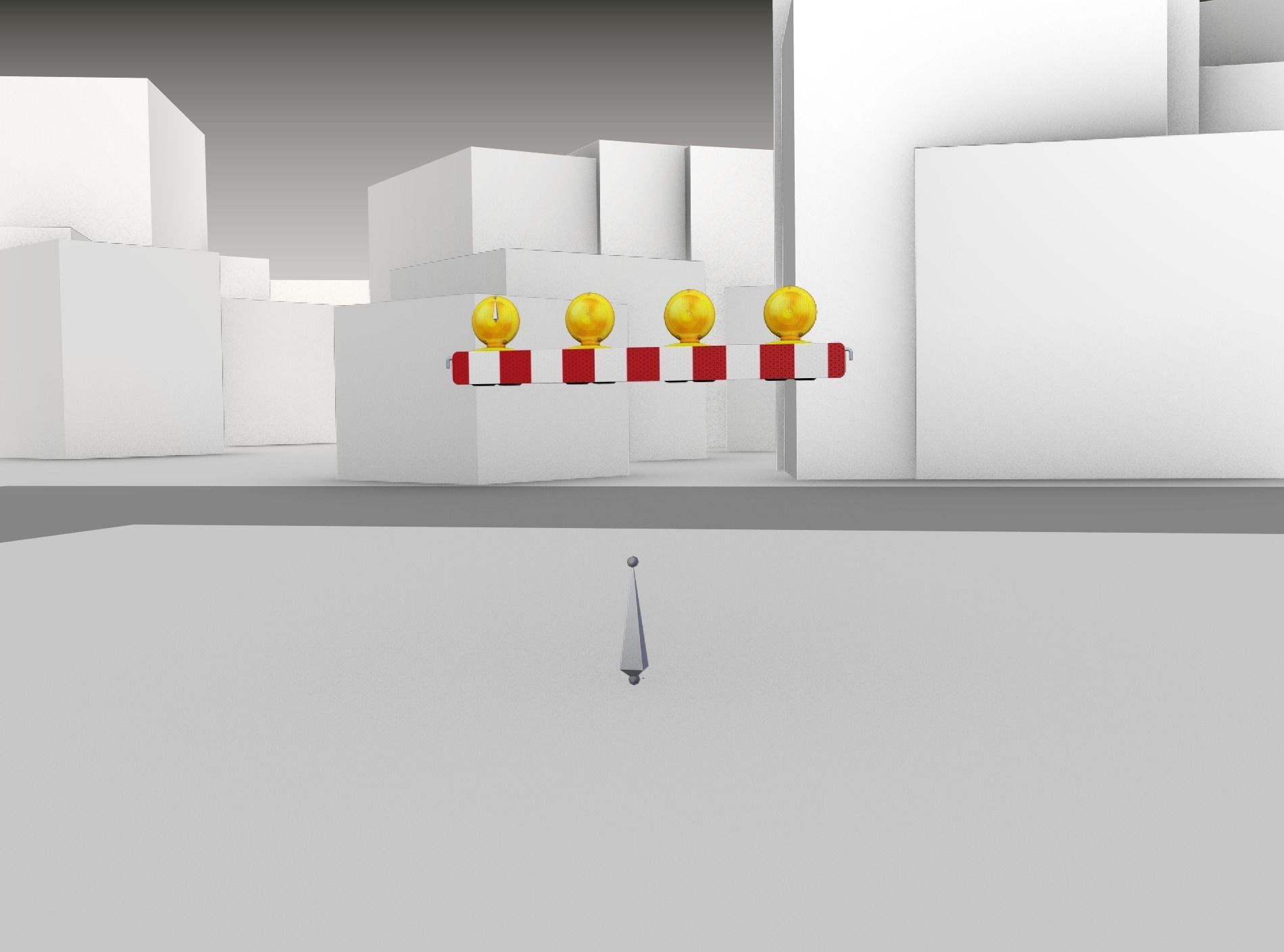 Construction Barrier 6 with animated lights 600-31 100x1200mm Low-poly 3D model_5