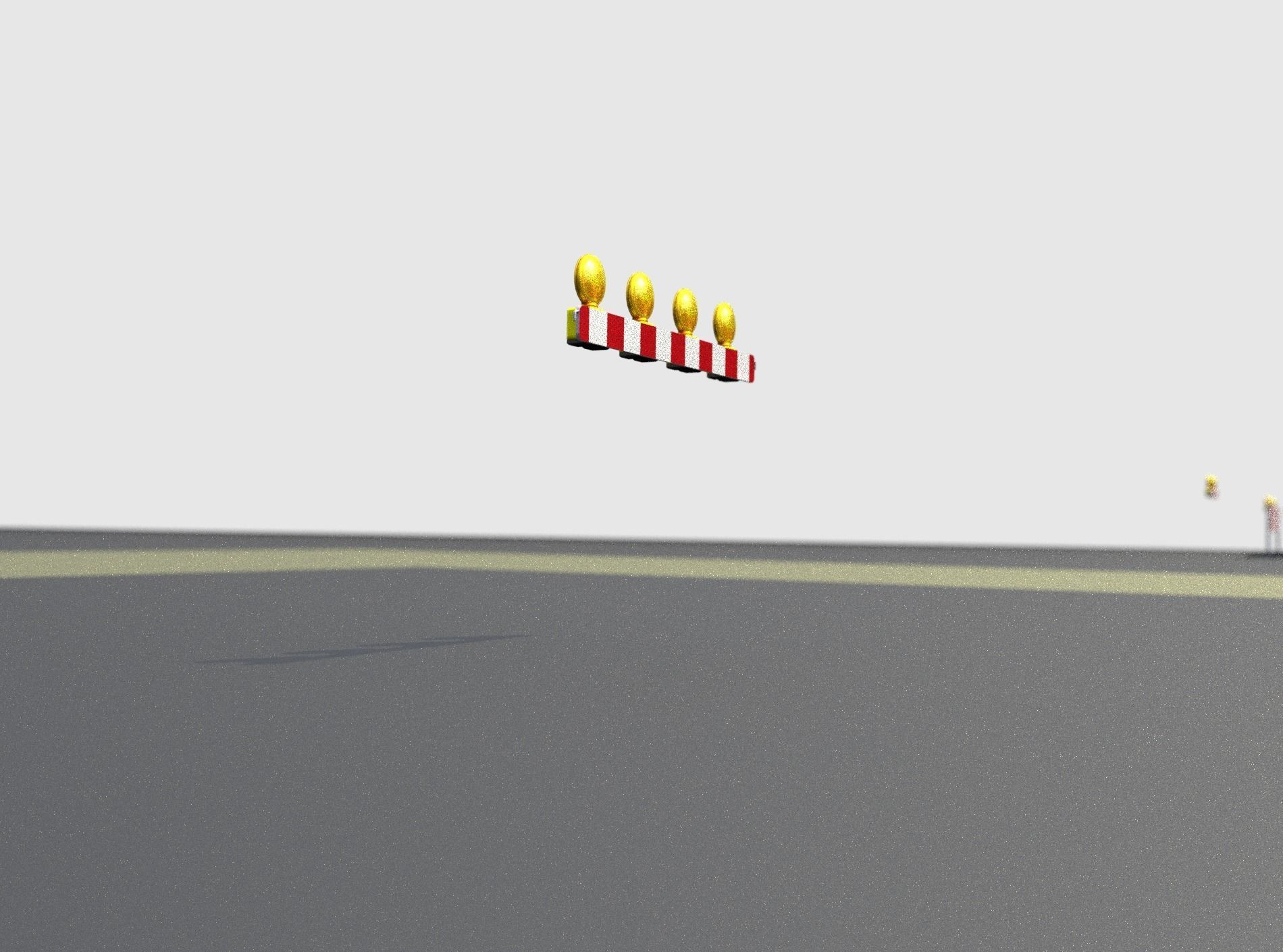 Construction Barrier 6 with animated lights 600-31 100x1200mm Low-poly 3D model_40