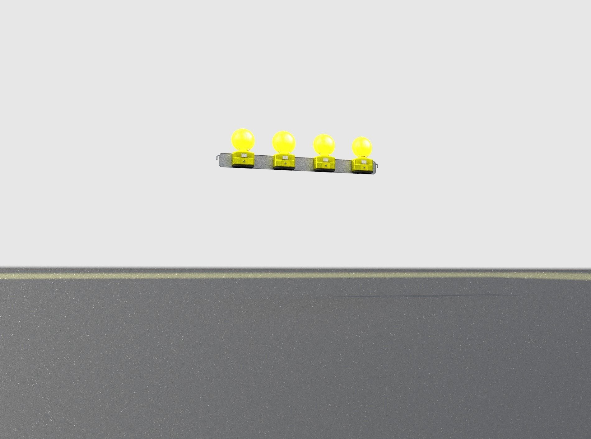 Construction Barrier 6 with animated lights 600-31 100x1200mm Low-poly 3D model_24