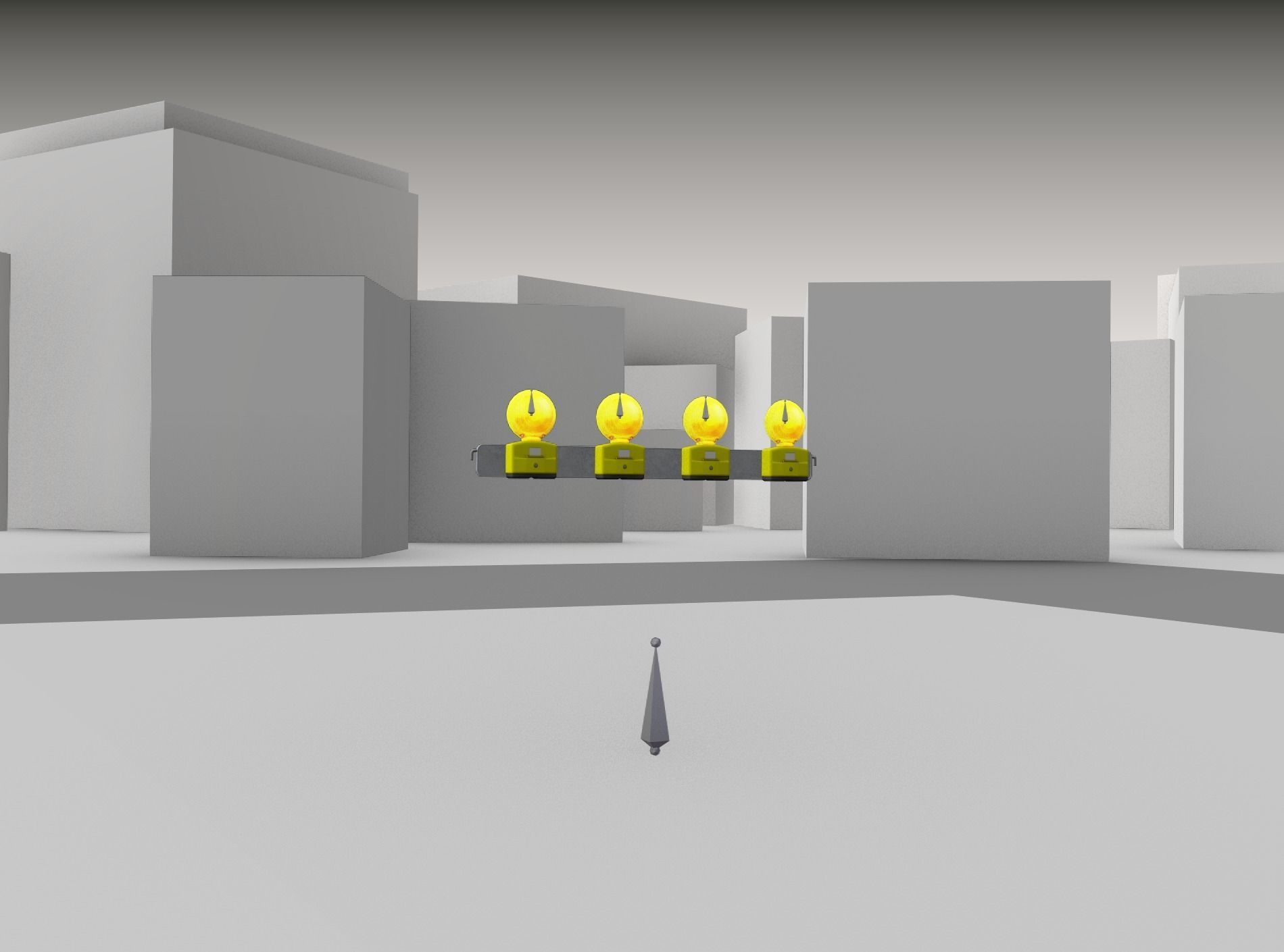 Construction Barrier 6 with animated lights 600-31 100x1200mm Low-poly 3D model_23