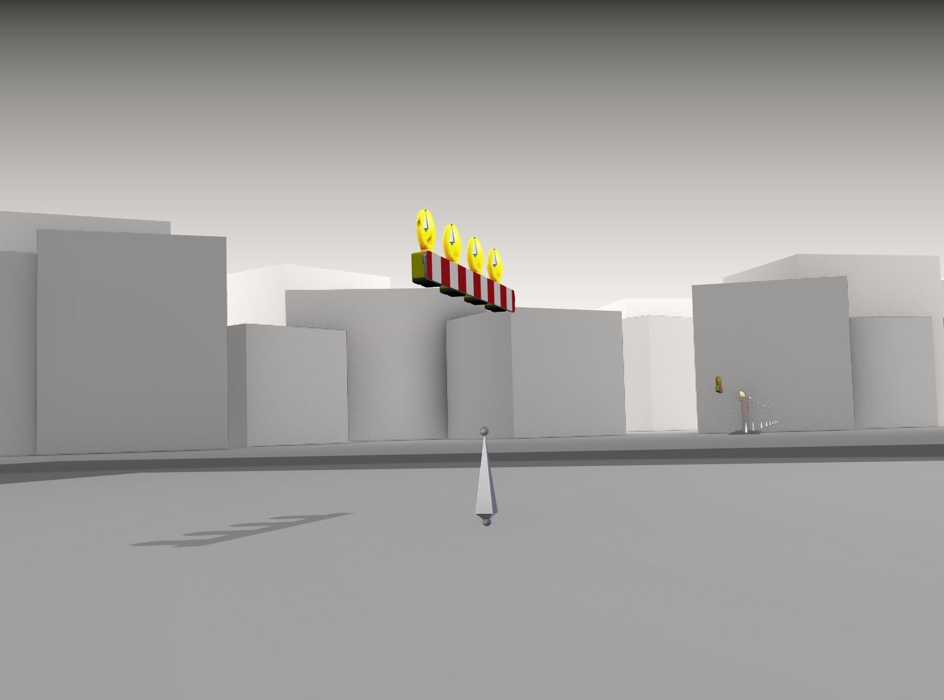 Construction Barrier 6 with animated lights 600-31 100x1200mm Low-poly 3D model_37