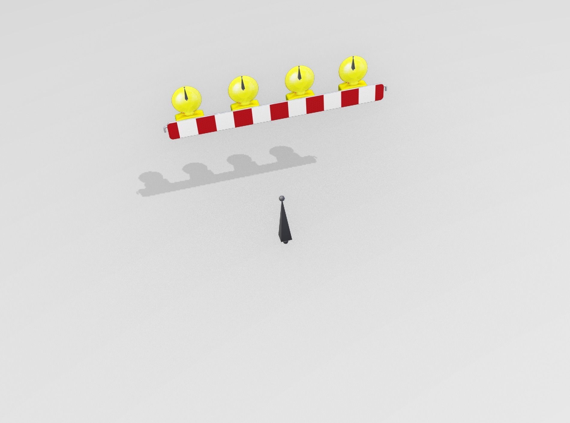 Construction Barrier 6 with animated lights 600-31 100x1200mm Low-poly 3D model_45