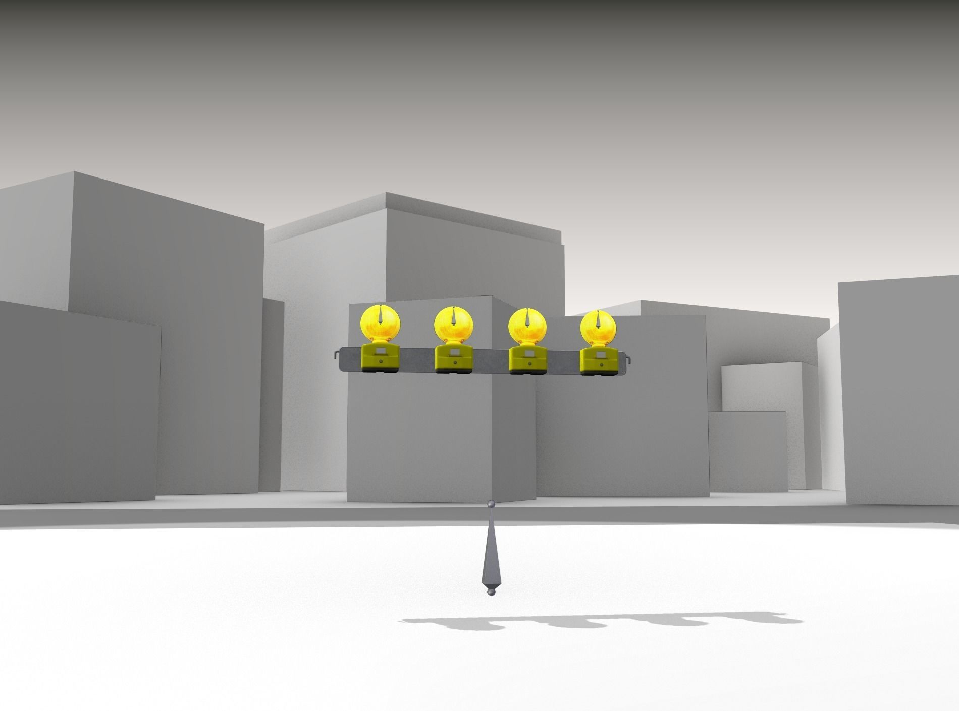 Construction Barrier 6 with animated lights 600-31 100x1200mm Low-poly 3D model_25