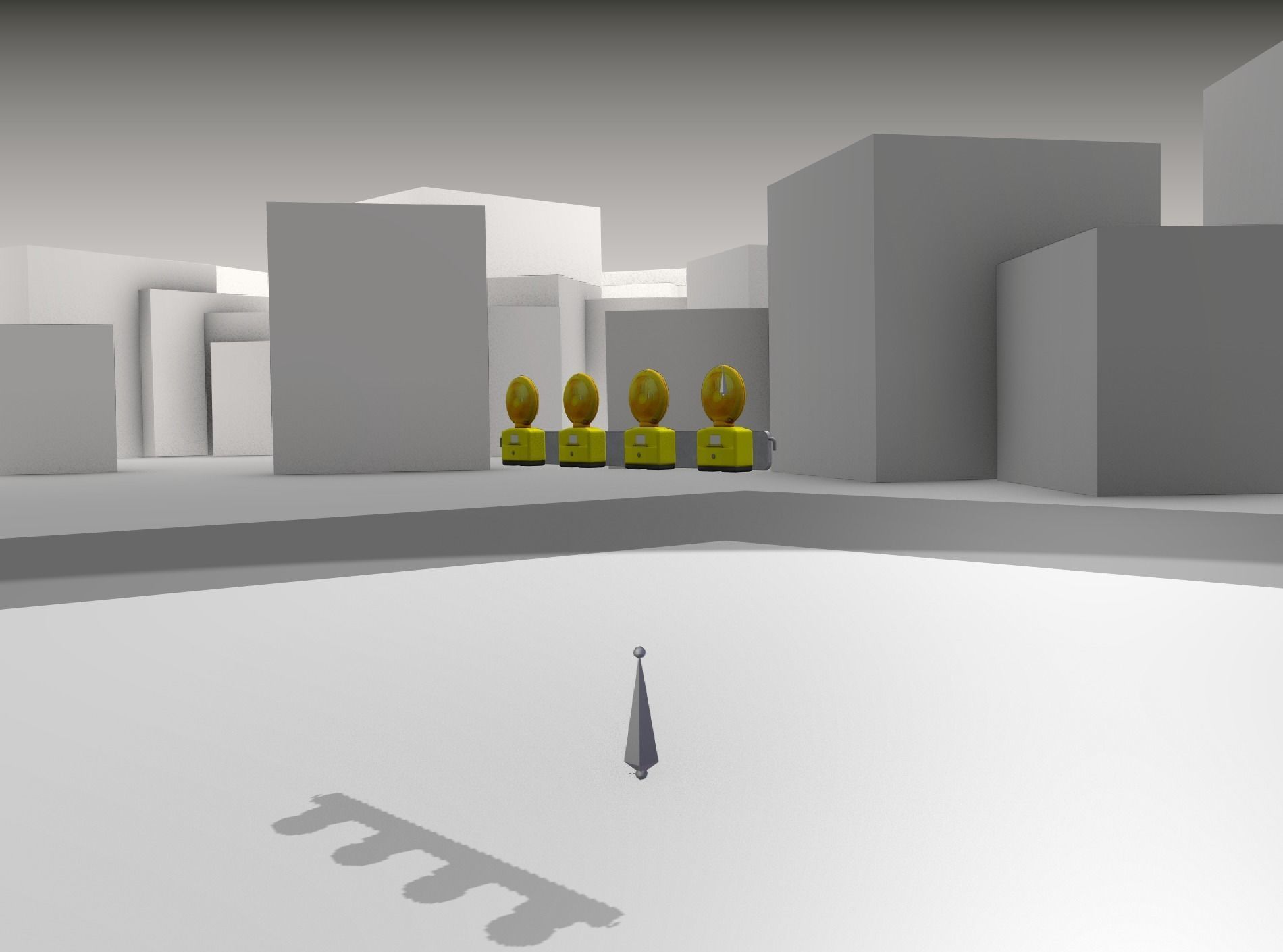 Construction Barrier 6 with animated lights 600-31 100x1200mm Low-poly 3D model_31