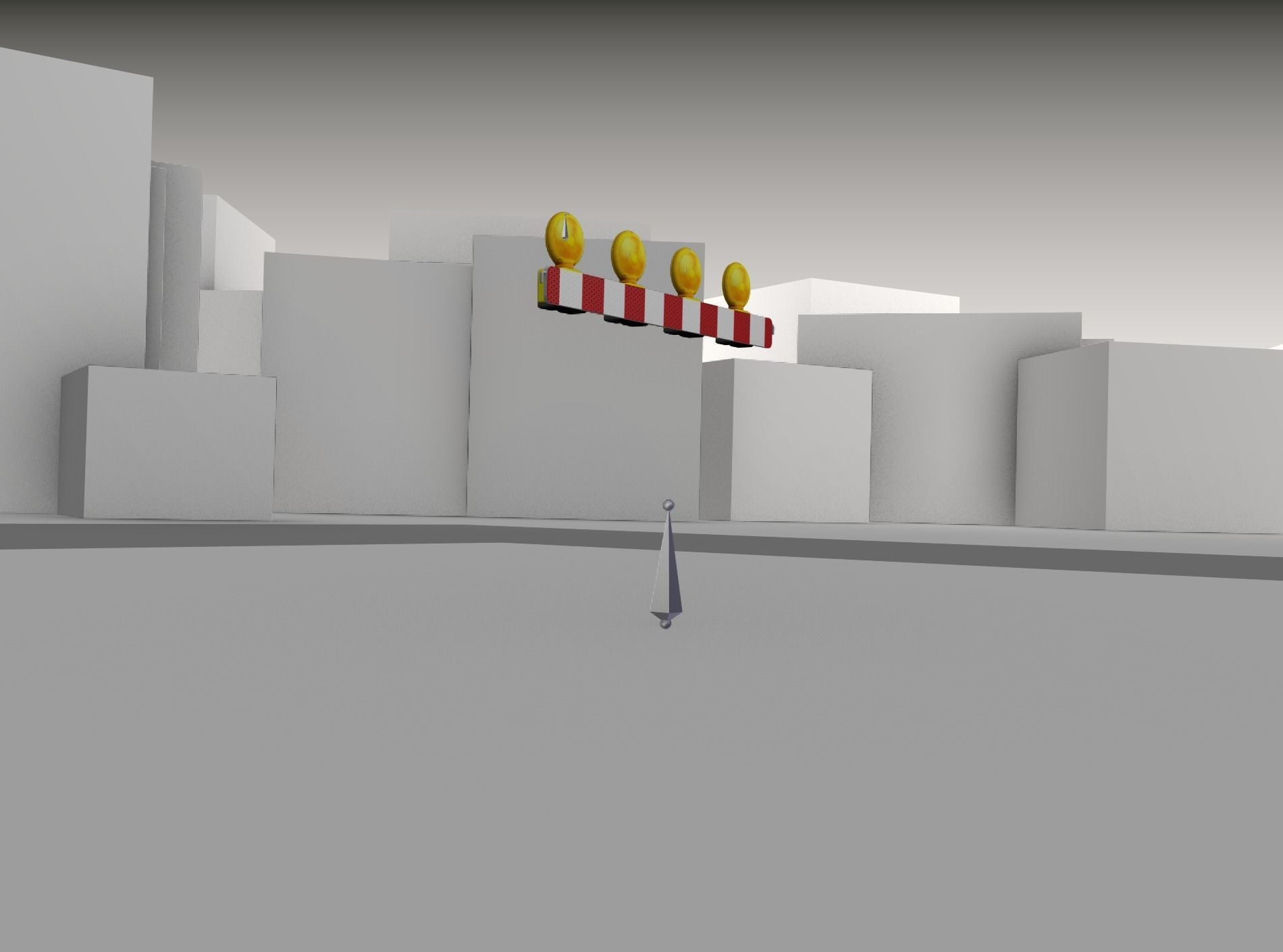 Construction Barrier 6 with animated lights 600-31 100x1200mm Low-poly 3D model_41