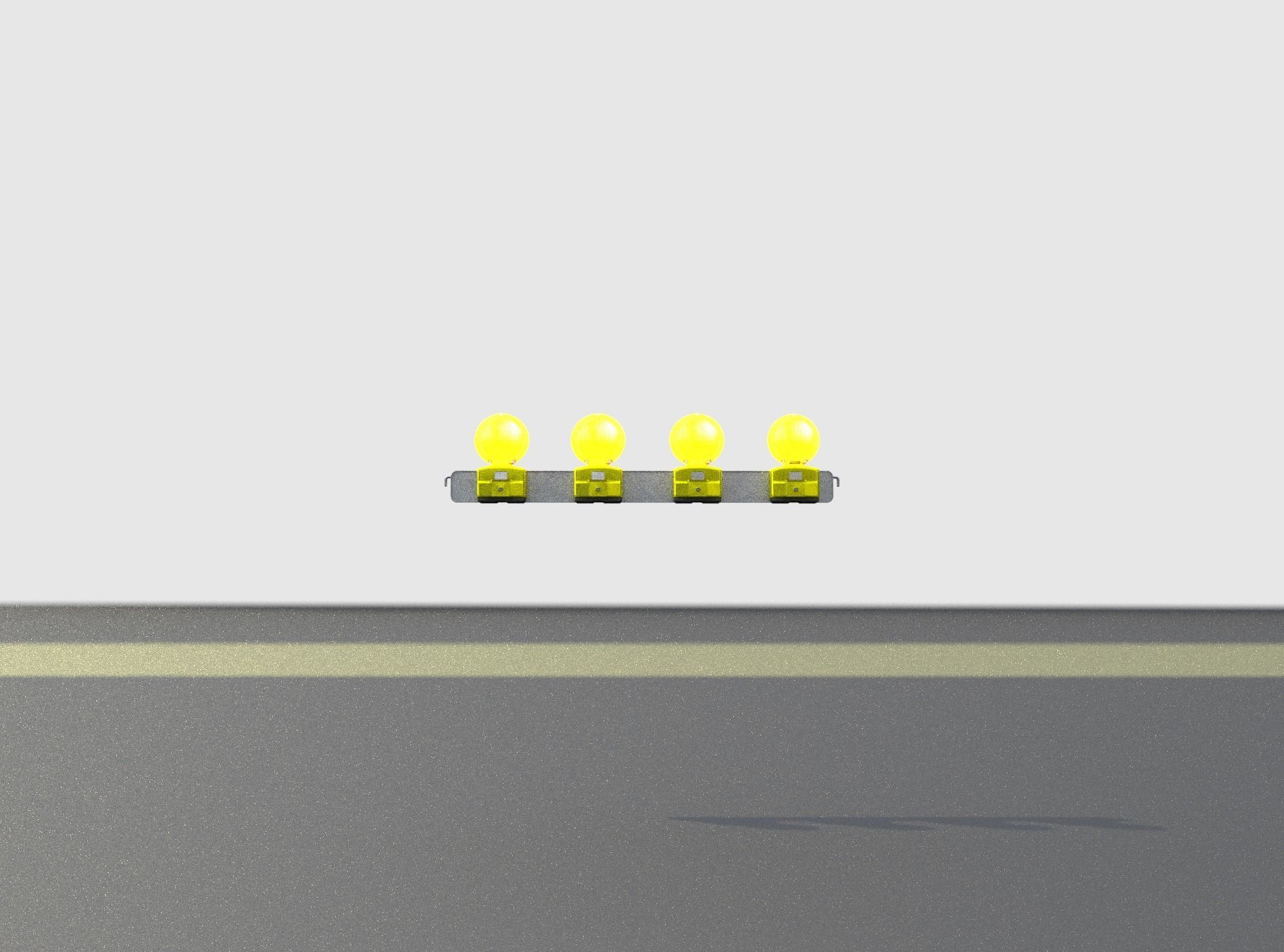 Construction Barrier 6 with animated lights 600-31 100x1200mm Low-poly 3D model_26