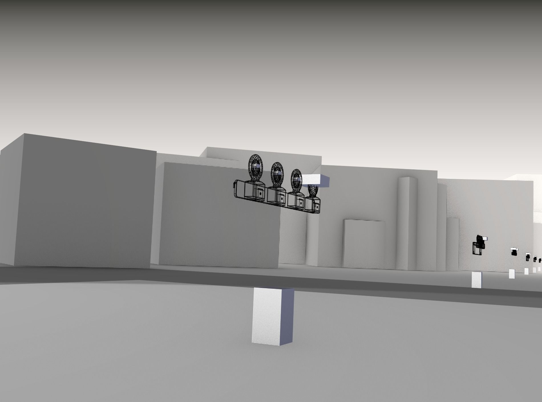 Construction Barrier 6 with animated lights 600-31 100x1200mm Low-poly 3D model_17