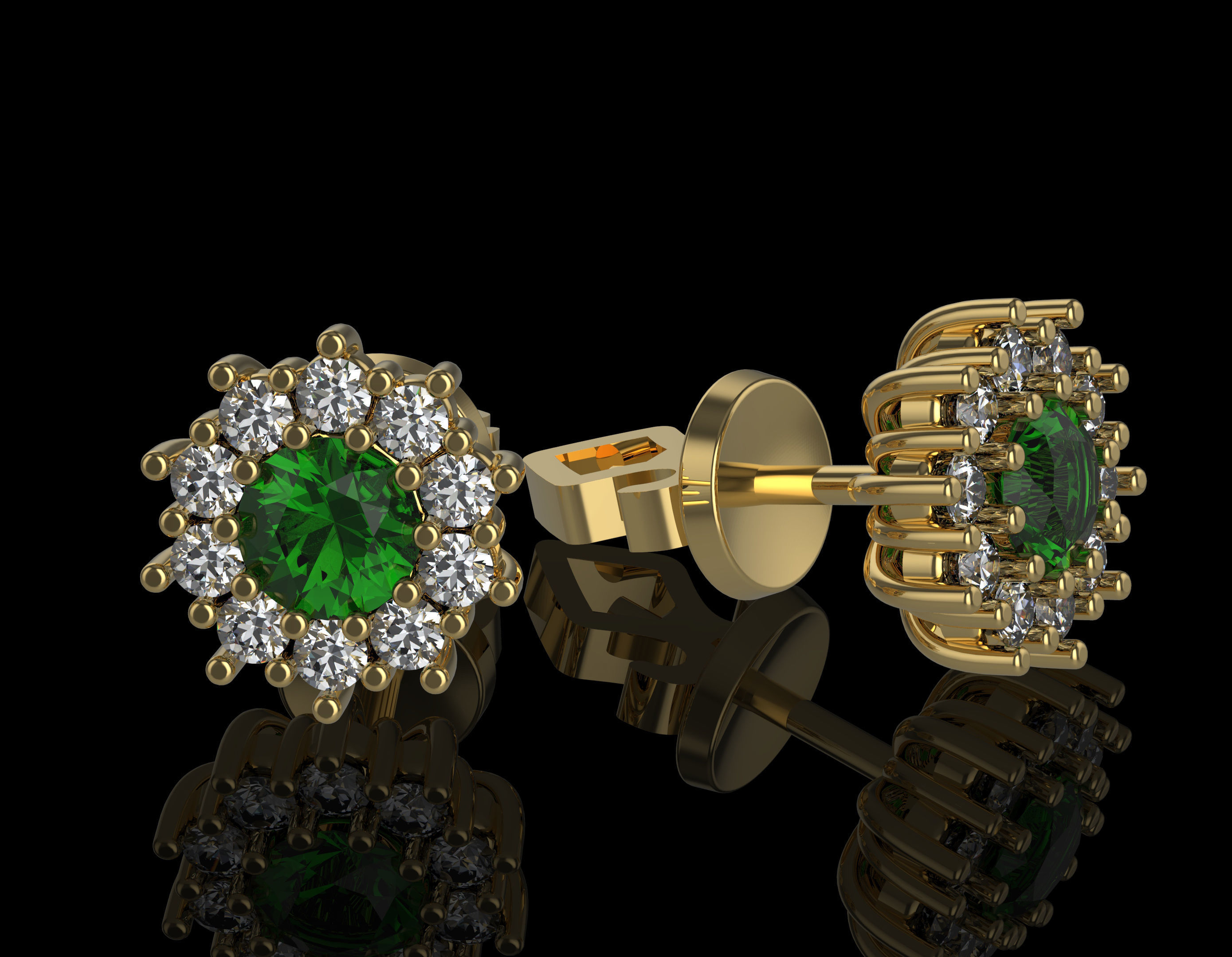 Stud earrings 3D print model_1