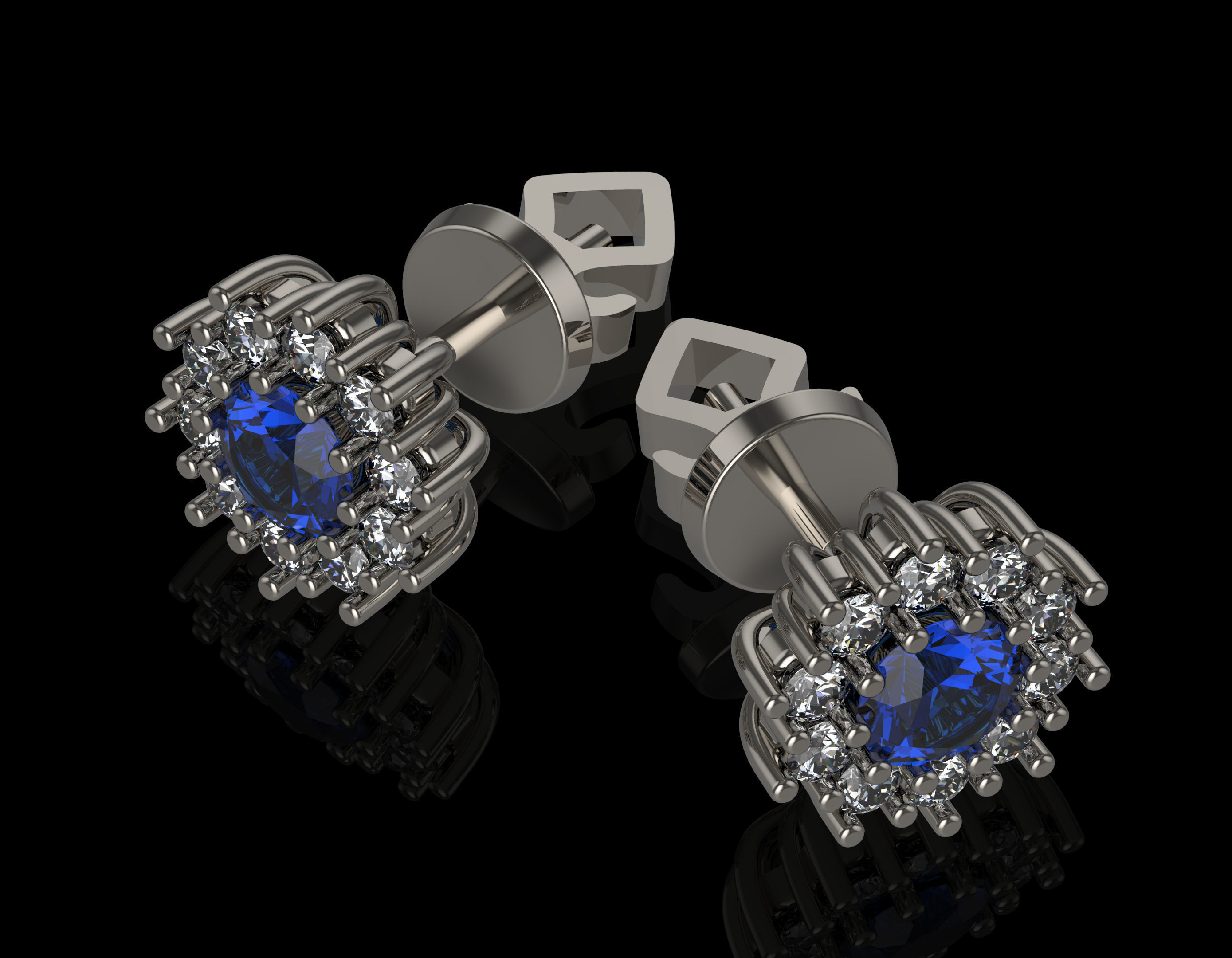 Stud earrings 3D print model_4