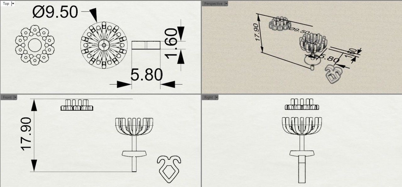 Stud earrings 3D print model_5