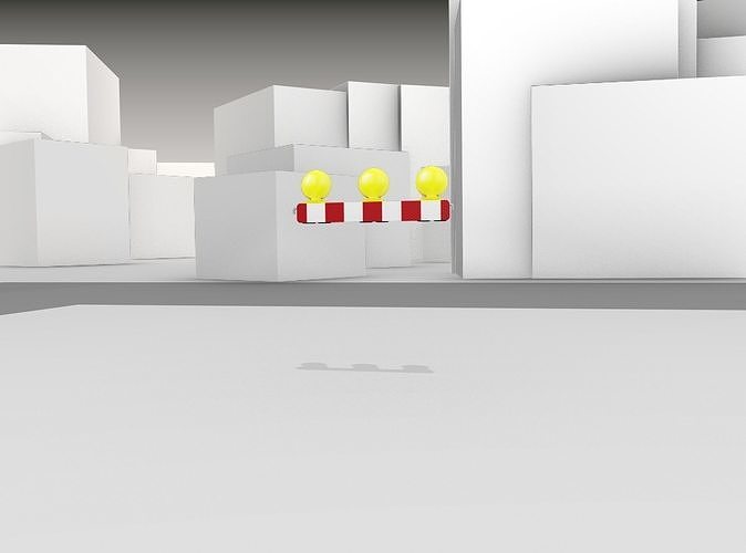 Construction Barrier 6 with animated lights 600-30 100x800mm Low-poly 3D model