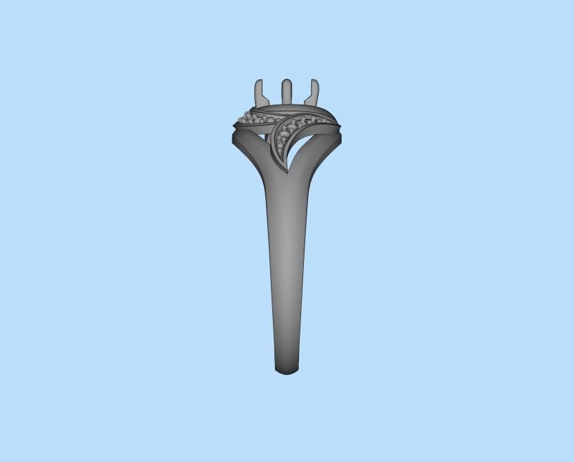 Solitaire Wedding Engagement Women Ring  3dm stl  3D print model_44