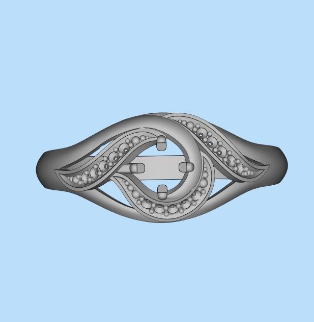 Solitaire Wedding Engagement Women Ring  3dm stl  3D print model_48