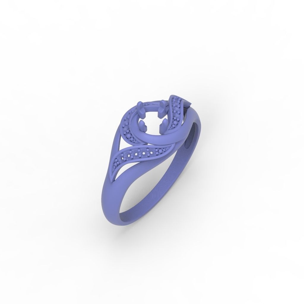 Solitaire Wedding Engagement Women Ring  3dm stl  3D print model_25