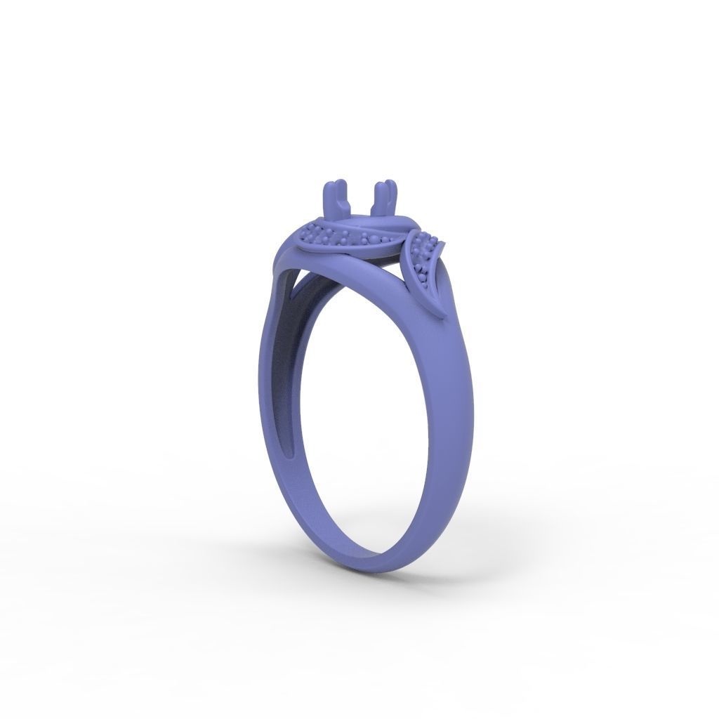 Solitaire Wedding Engagement Women Ring  3dm stl  3D print model_32