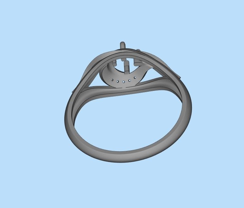 Solitaire Wedding Engagement Women Ring  3dm stl  3D print model_45