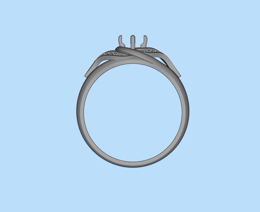 Solitaire Wedding Engagement Women Ring  3dm stl  3D print model_50