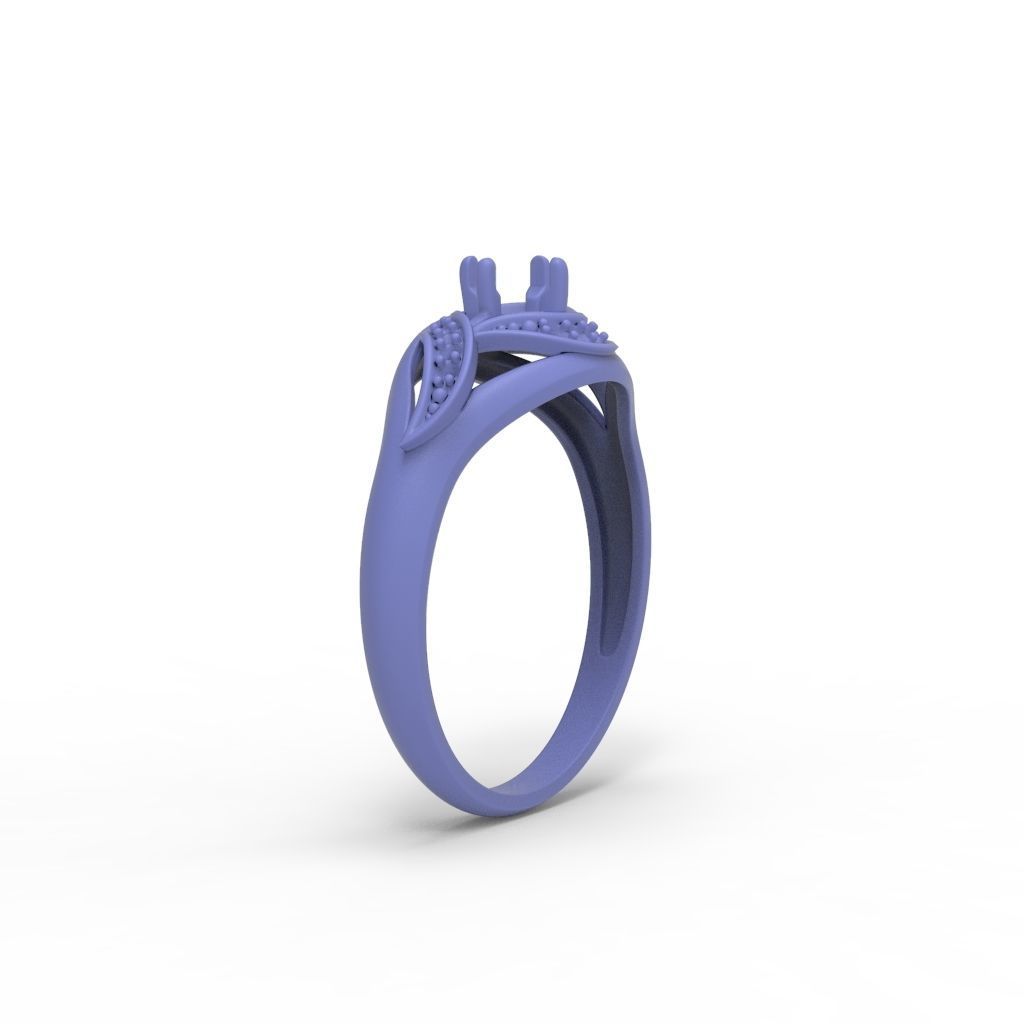 Solitaire Wedding Engagement Women Ring  3dm stl  3D print model_22
