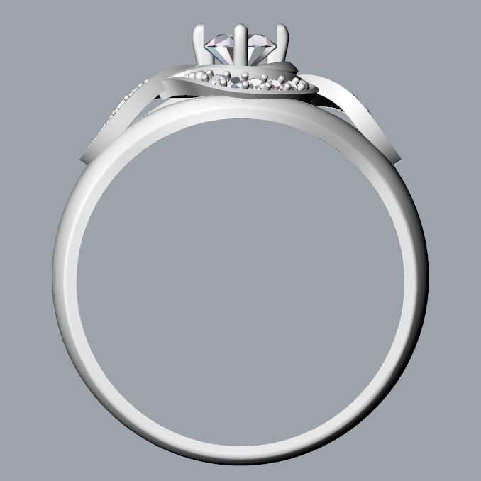 Solitaire Wedding Engagement Women Ring  3dm stl  3D print model_39