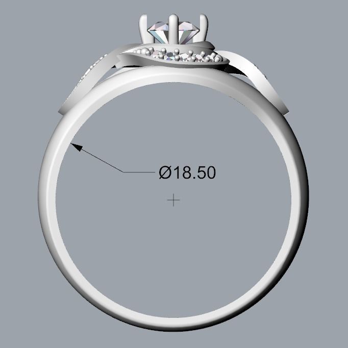 Solitaire Wedding Engagement Women Ring  3dm stl  3D print model_41