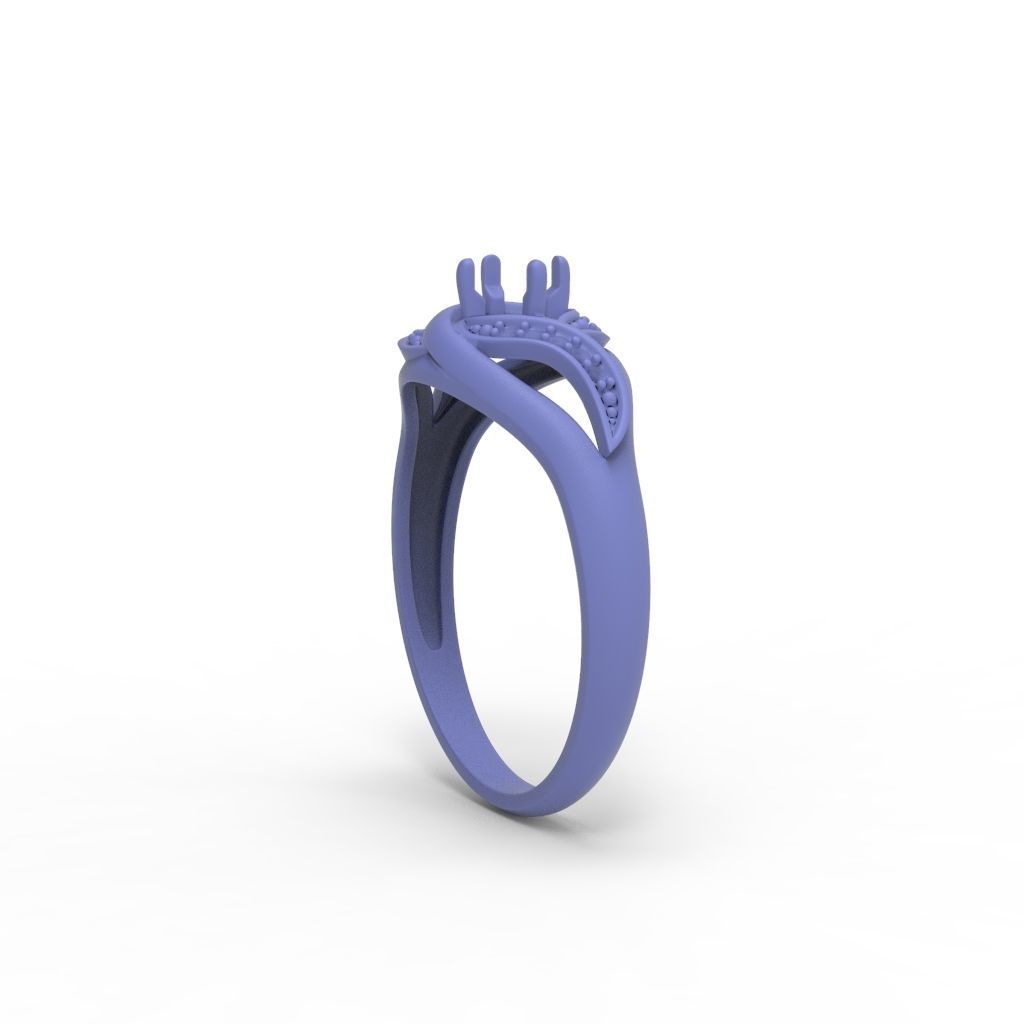 Solitaire Wedding Engagement Women Ring  3dm stl  3D print model_28