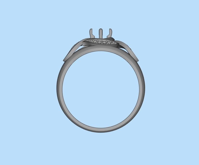 Solitaire Wedding Engagement Women Ring  3dm stl  3D print model_47