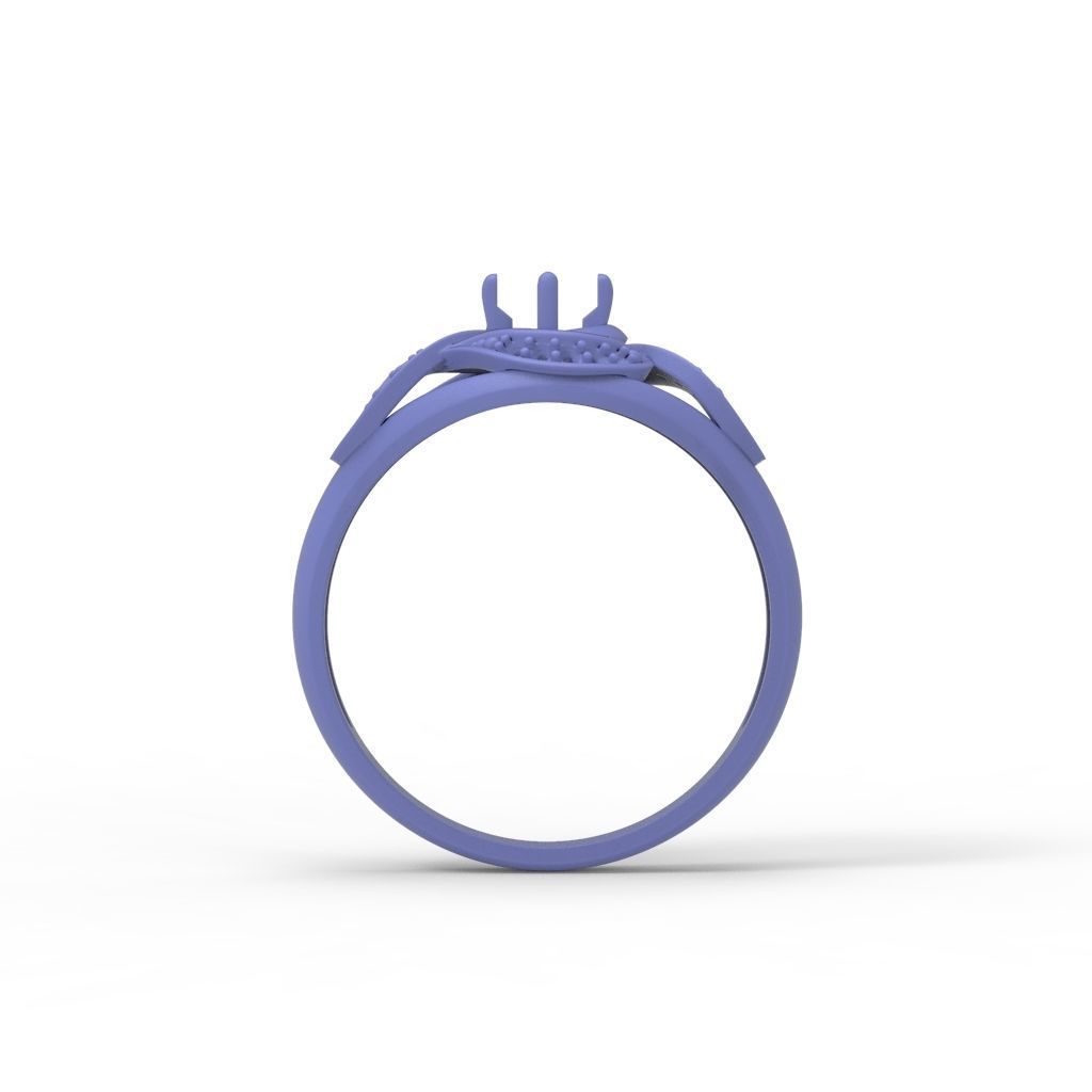 Solitaire Wedding Engagement Women Ring  3dm stl  3D print model_26