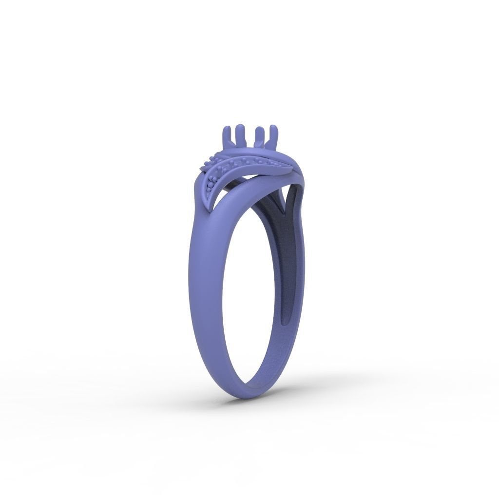 Solitaire Wedding Engagement Women Ring  3dm stl  3D print model_23