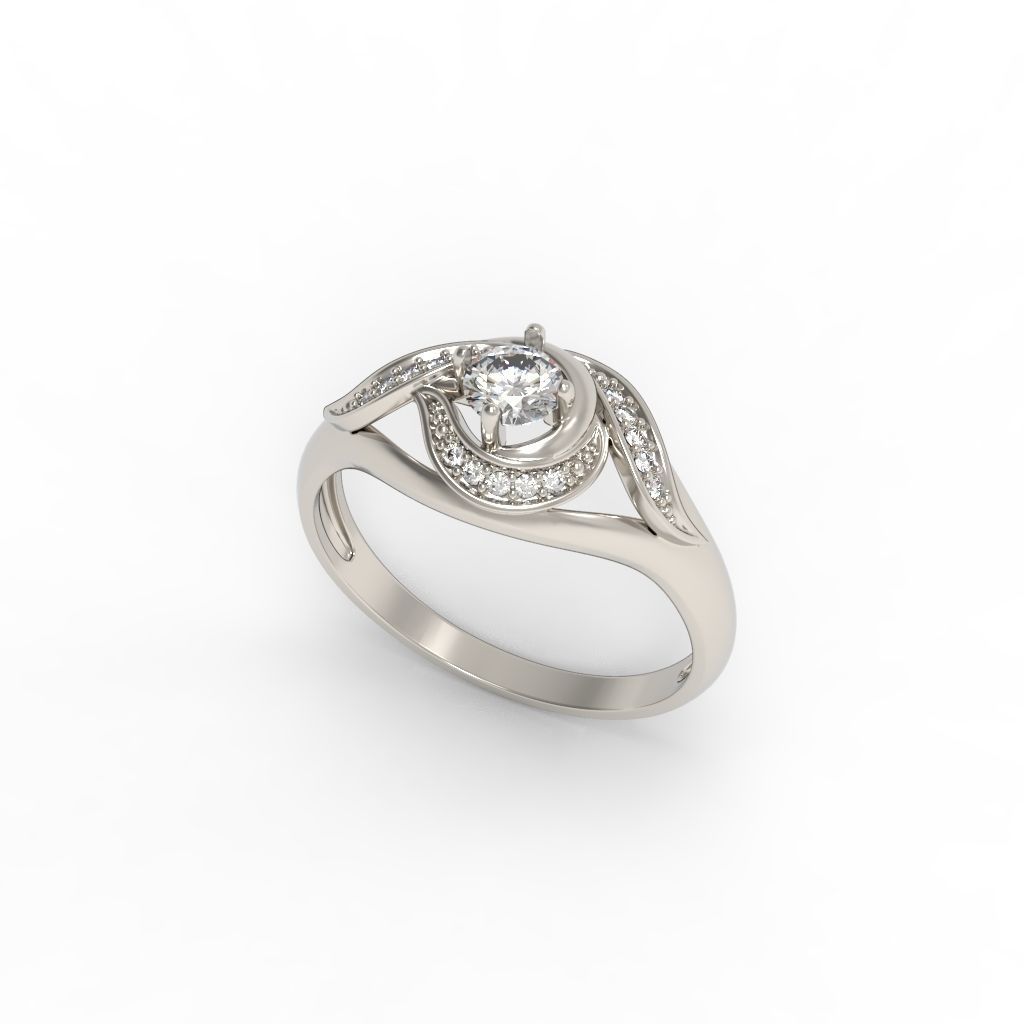 Solitaire Wedding Engagement Women Ring  3dm stl  3D print model_14
