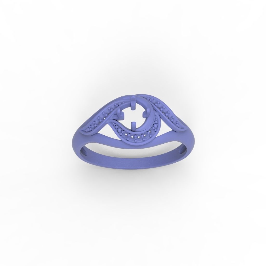 Solitaire Wedding Engagement Women Ring  3dm stl  3D print model_24