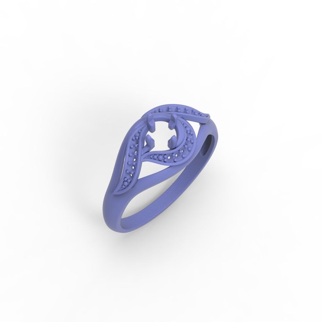 Solitaire Wedding Engagement Women Ring  3dm stl  3D print model_30