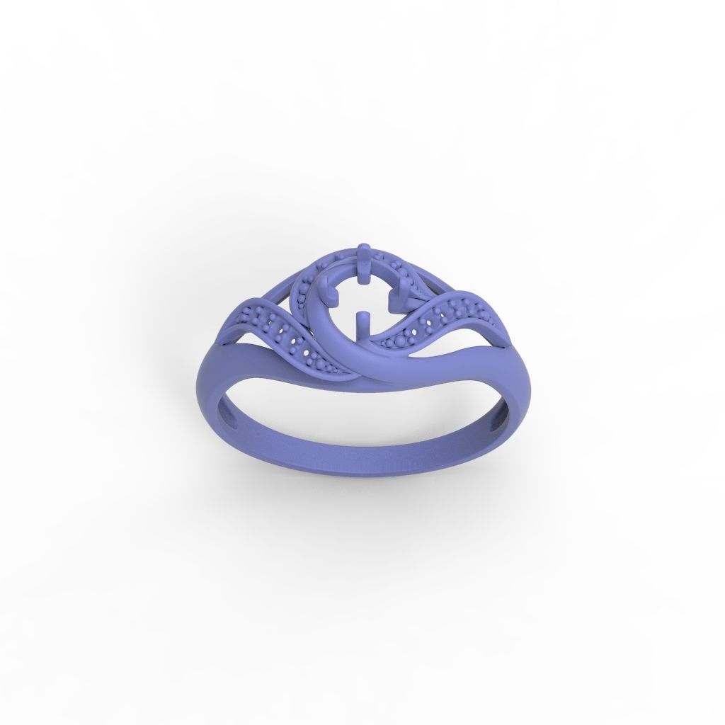 Solitaire Wedding Engagement Women Ring  3dm stl  3D print model_29