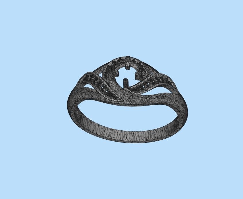 Solitaire Wedding Engagement Women Ring  3dm stl  3D print model_52