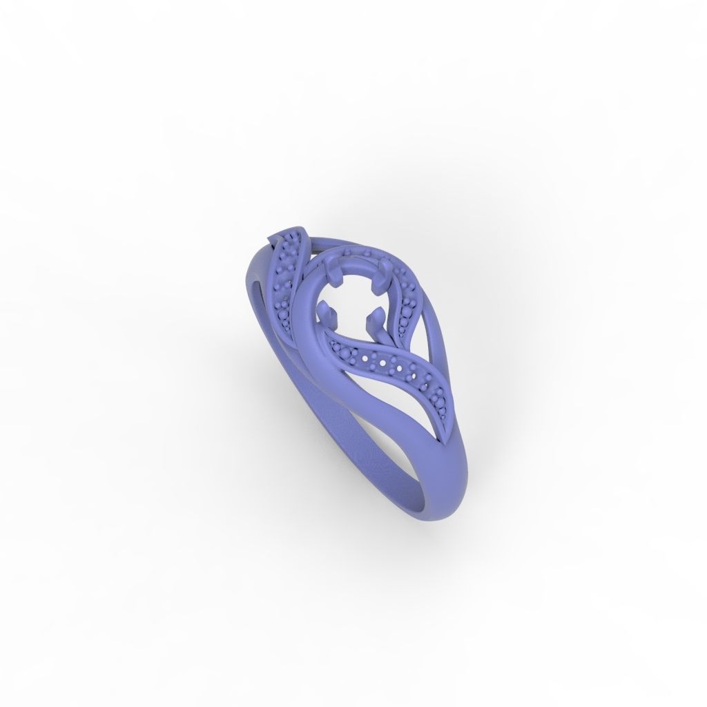 Solitaire Wedding Engagement Women Ring  3dm stl  3D print model_34