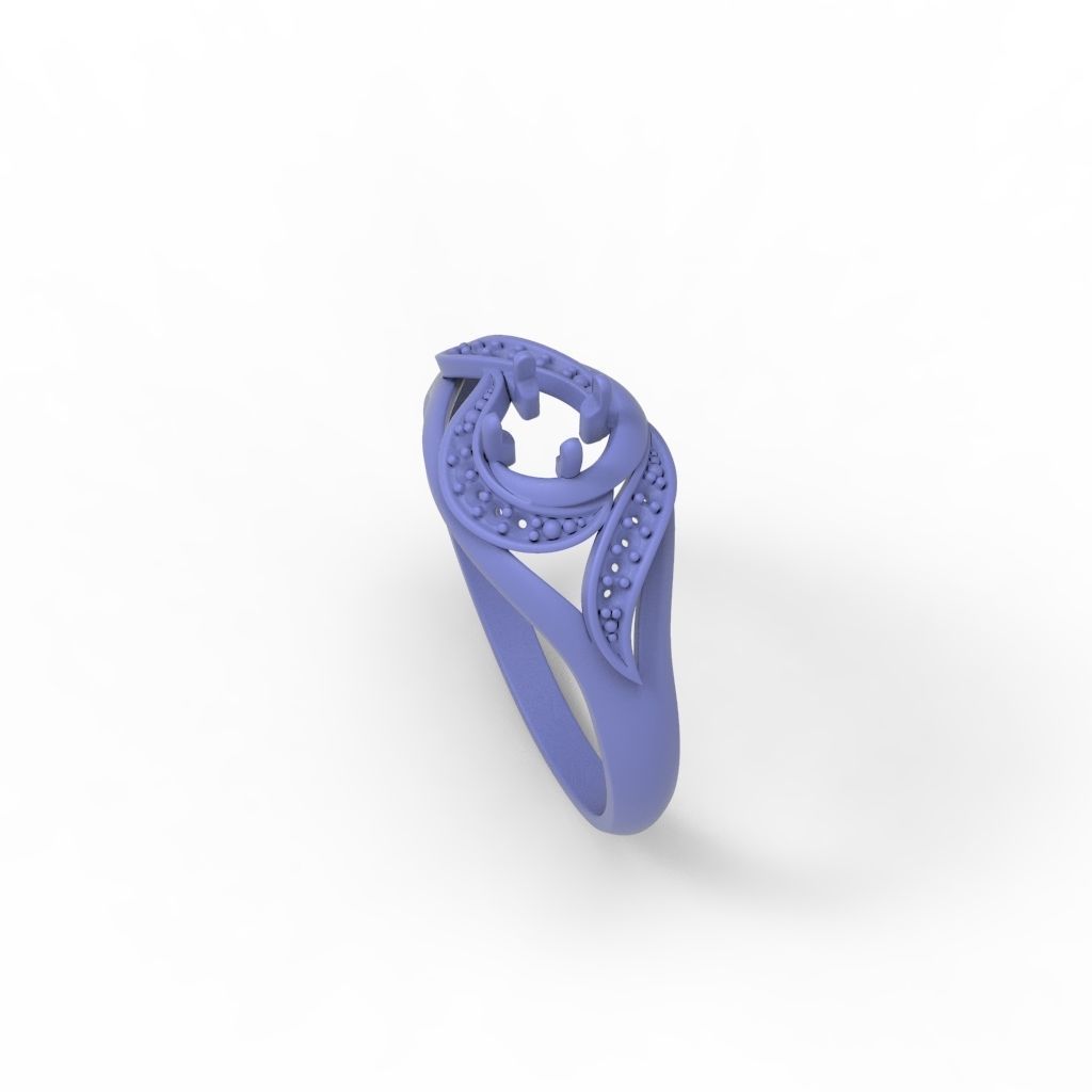Solitaire Wedding Engagement Women Ring  3dm stl  3D print model_31