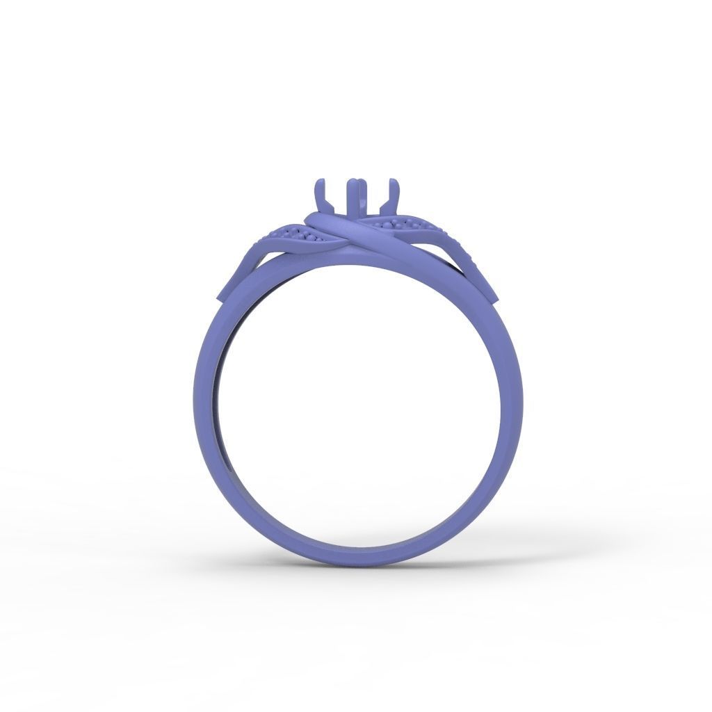 Solitaire Wedding Engagement Women Ring  3dm stl  3D print model_27