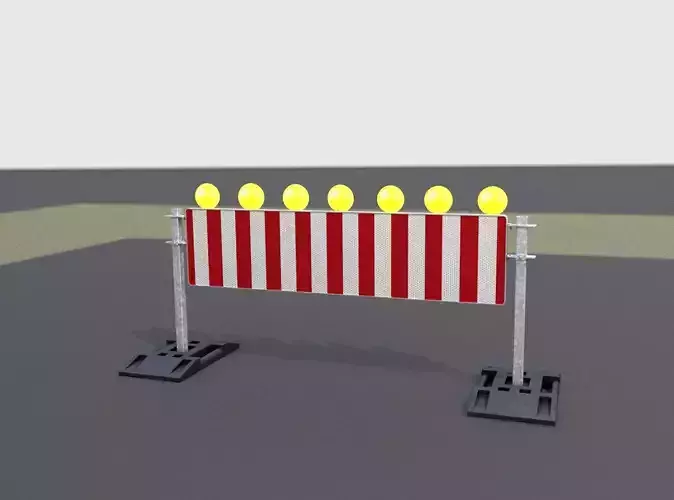Construction Barrier 7 with animated lights 600-38 500x2000mm